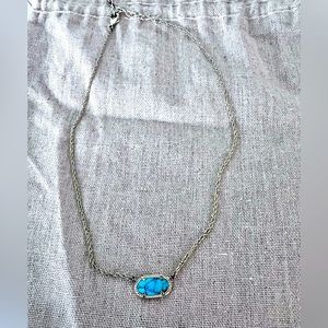 Elisa gold pendant necklace with turquoise stone